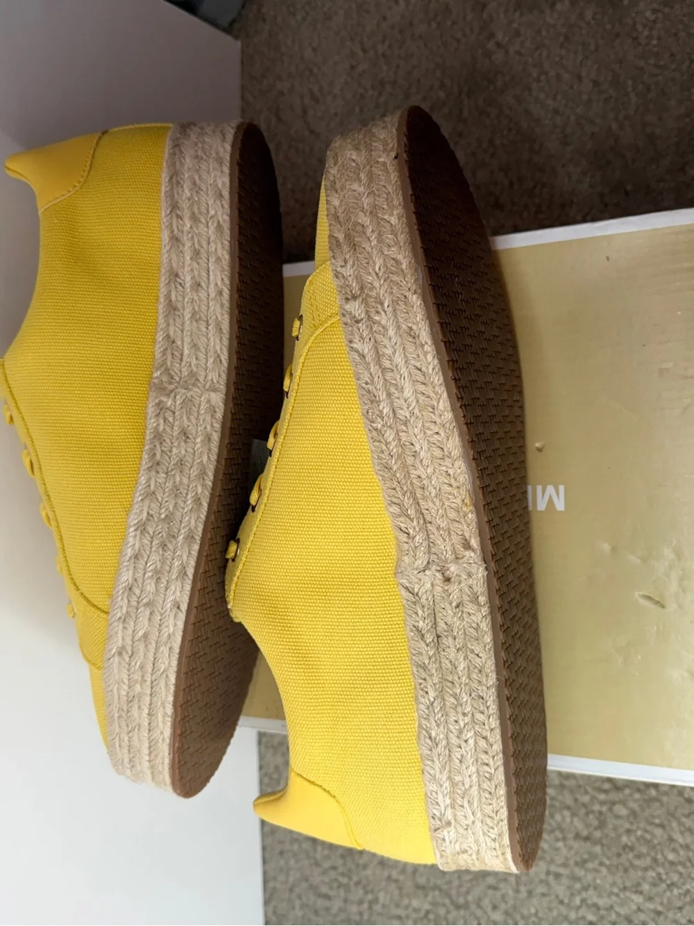 Michael Kors Poppy Espadrille Canvas Sneakers – Daffodil Yellow  Platform Sz 11M